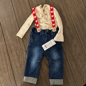 Cat and jack matching set with hearts